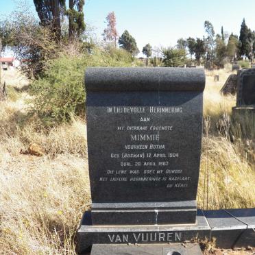 BOTHA Christiaan Ernest 1893-1949 :: VAN VUUREN Mimmie voorheen BOTHA nee BOSMAN 1904-1967 _2