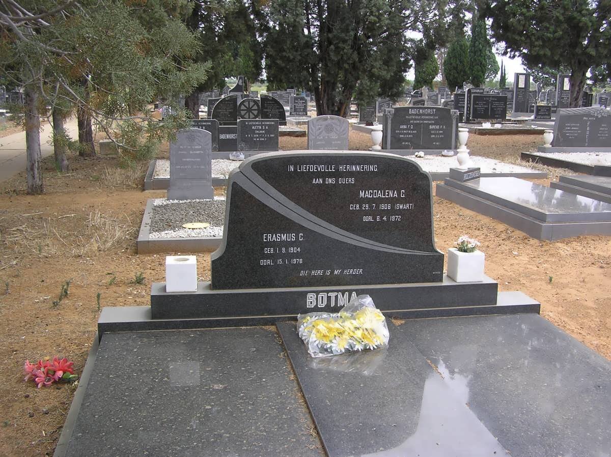 BOTMA Erasmus C 1904-1978 &amp; Magdalena C. SWART 1906-1972