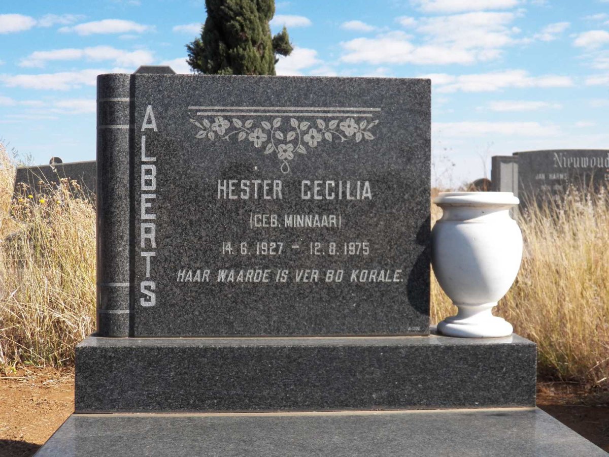 ALBERTS Hester Cecilia nee MINNAAR 1927-1975