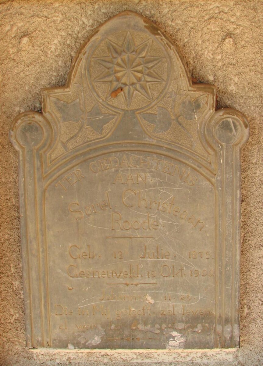 ROODE Sarel Christeaan 1875-1900