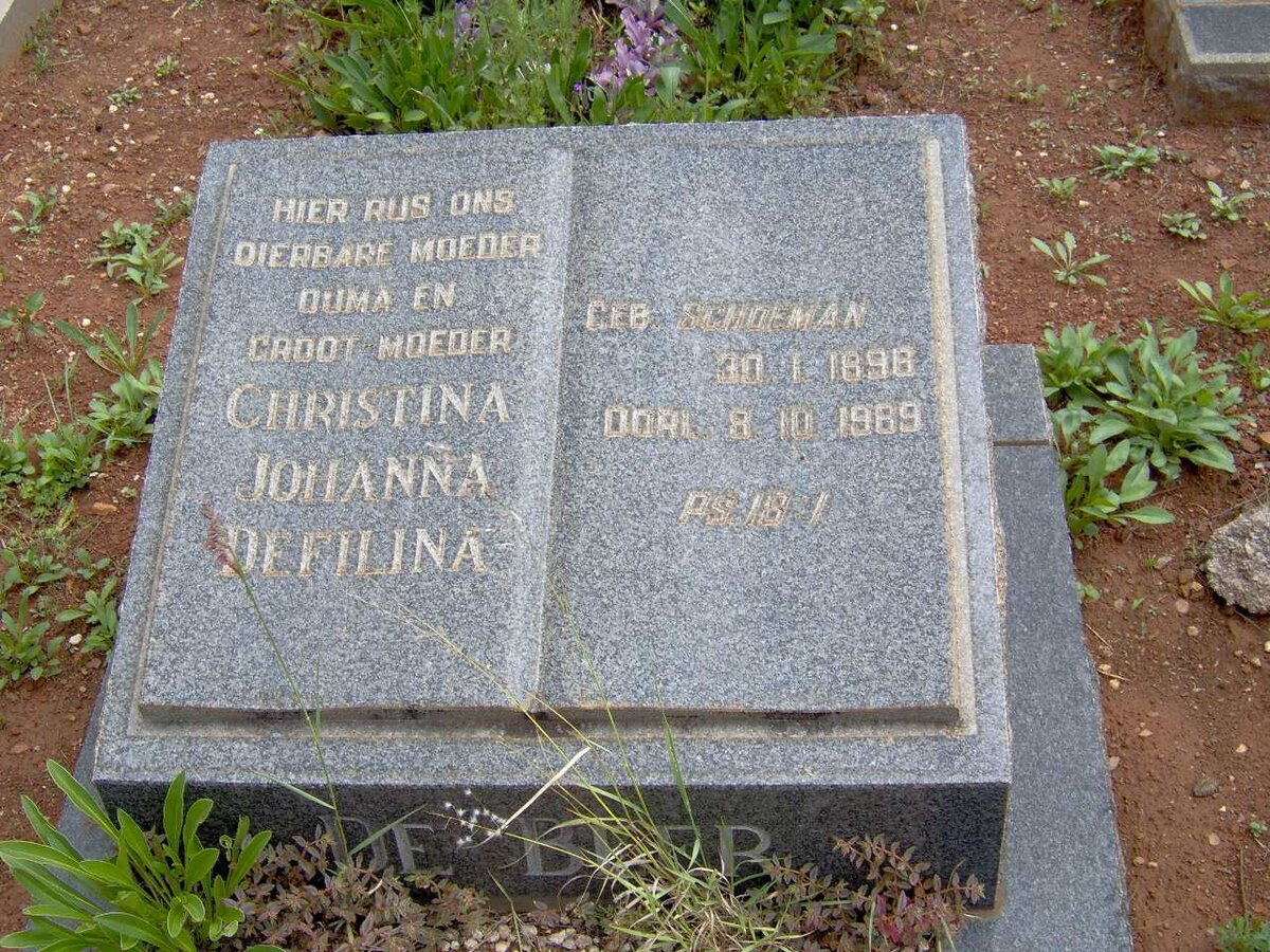 BEER Christina Johanna  Defilina, de nee SCHOEMAN 1898-1989