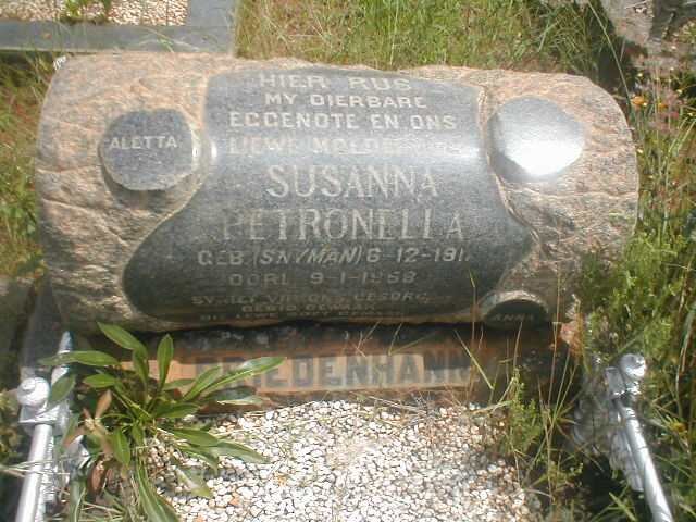 BRIEDENHANN Susanna Petronella nee SNYMAN  1911-1958