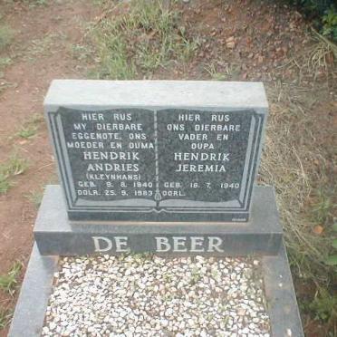 BEER Hendrik Jeremia, de 1940-  &amp; Hendrik Andries KLEYNHANS 1940-1983