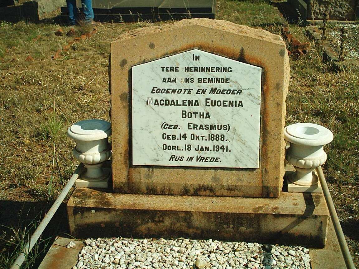 BOTHA Magdalena Eugenia nee ERASMUS 1888-1941