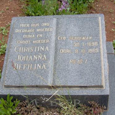 BEER Christina Johanna  Defilina, de nee SCHOEMAN 1898-1989