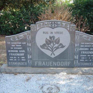 FRAUENDORF Herman Karl 1881-1963 &amp; Johanna Susanna VAN ROOYEN 1887-1978