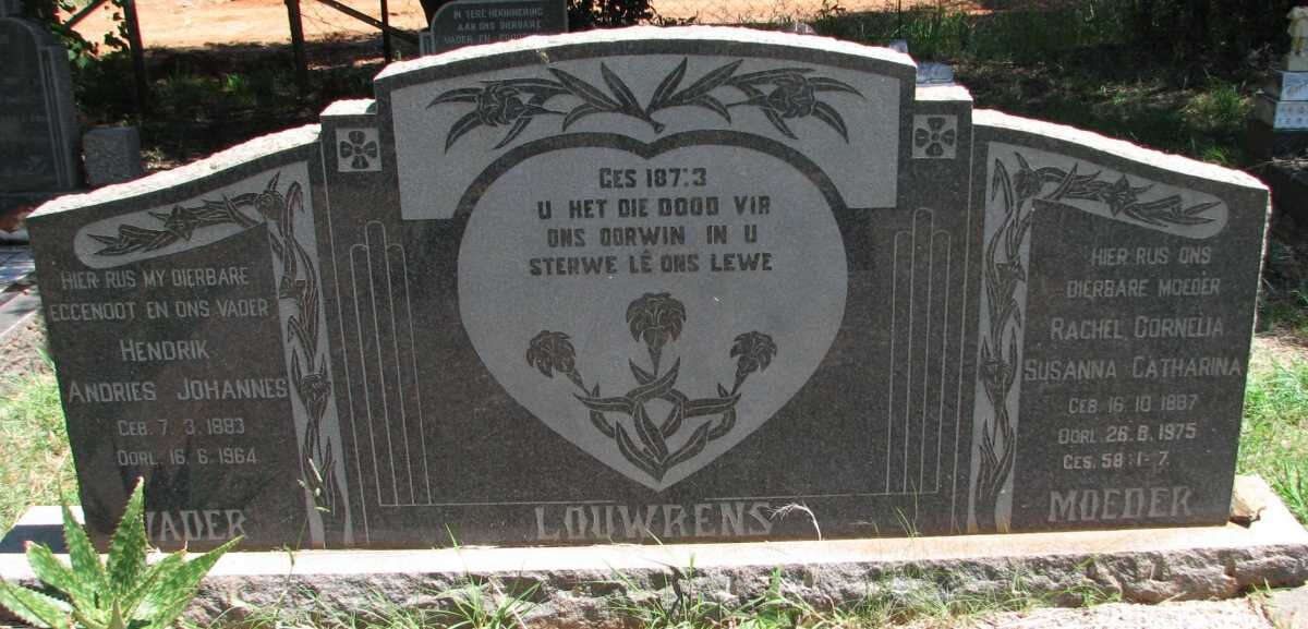 LOUWRENS Hendrik Andries Johannes 1883-1964 &amp; Rachel Cornelia Susanna Catharina 1887-1975