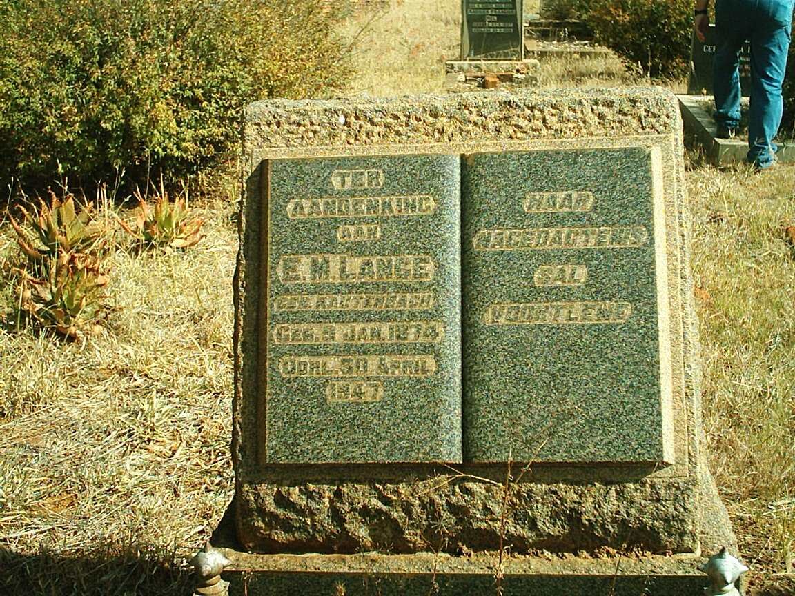 LANGE E.M. nee RAUTENBACH 1874-1947