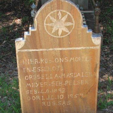 MEYER Orsella Magdalena nee PELSER 1892-1957