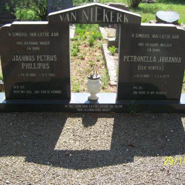 NIEKERK Jacobus Petrus Phillipus, van 1886-1961 &amp; Petronella Johanna VENTER 1895-1973