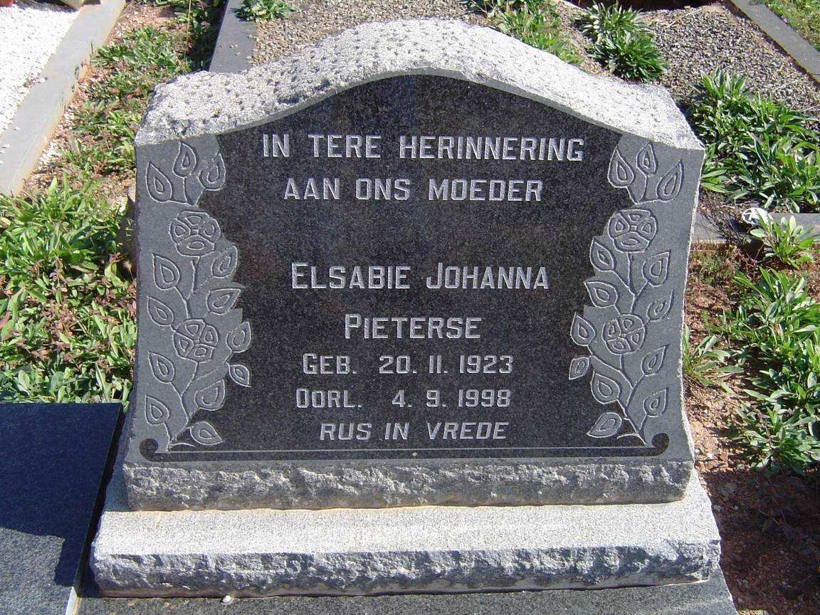 PIETERSE Elsabie Johanna 1923-1998