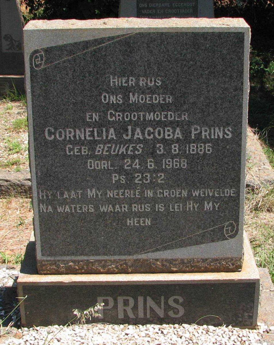 PRINS Cornelia Jacoba nee BEUKES 1886-1968