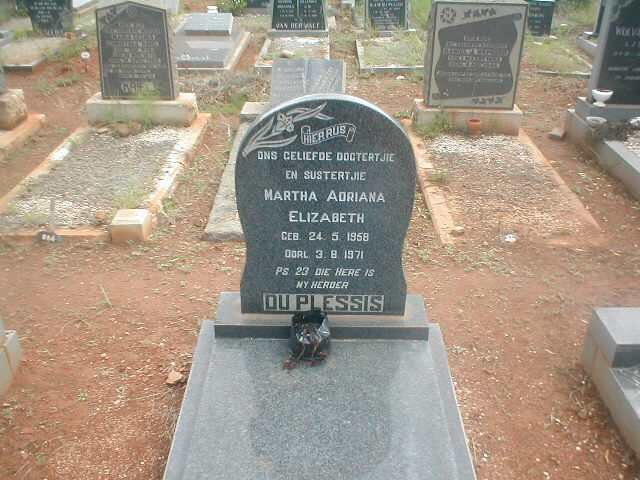 PLESSIS Martha Adriana Elizabeth, du 1968-1971