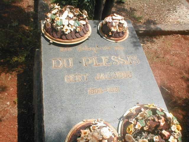 PLESSIS Gert Jacobus, du 1904-1961