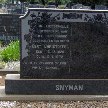SNYMAN Gert Christoffel 1926-1972