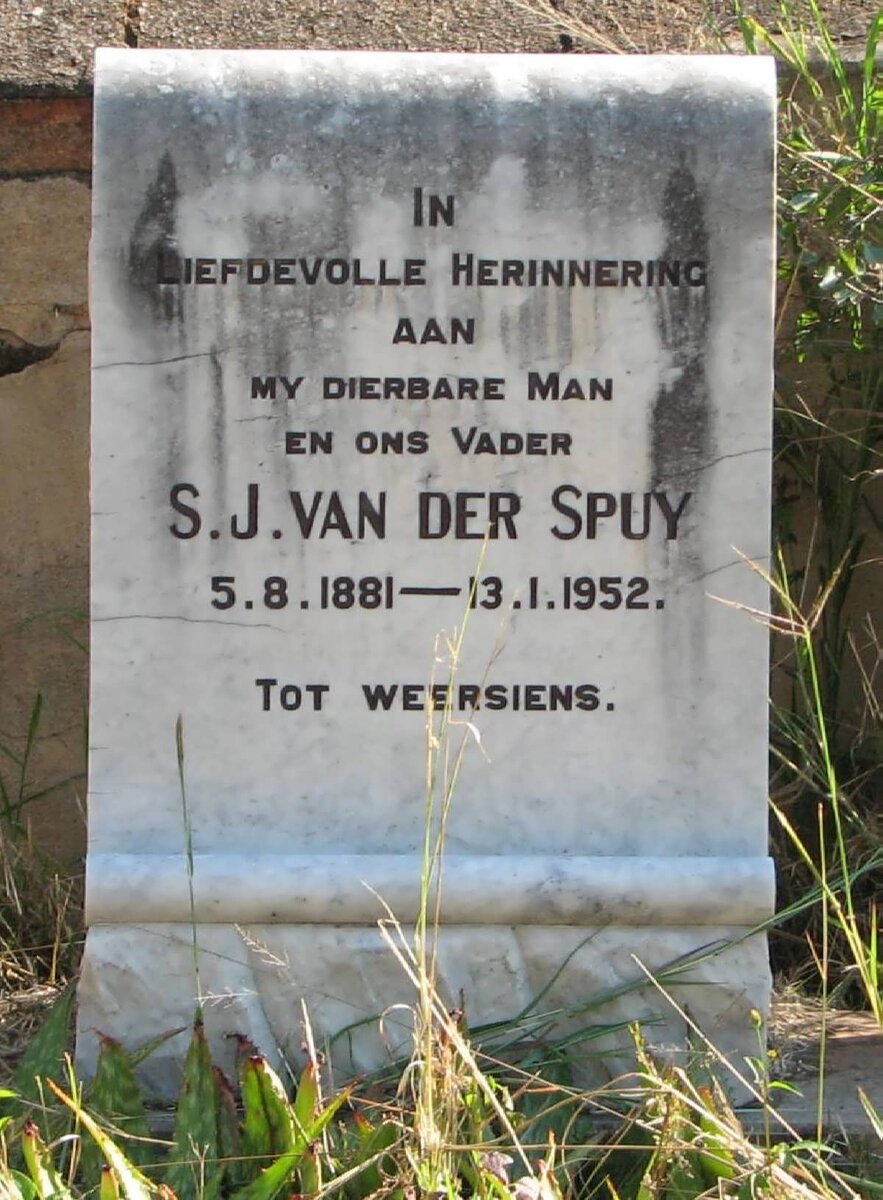 SPUY S.J., van der 1881-1952