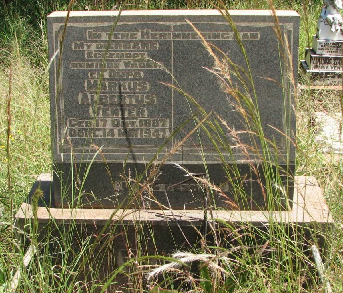 VENTER Markus Albertus 1887-1947