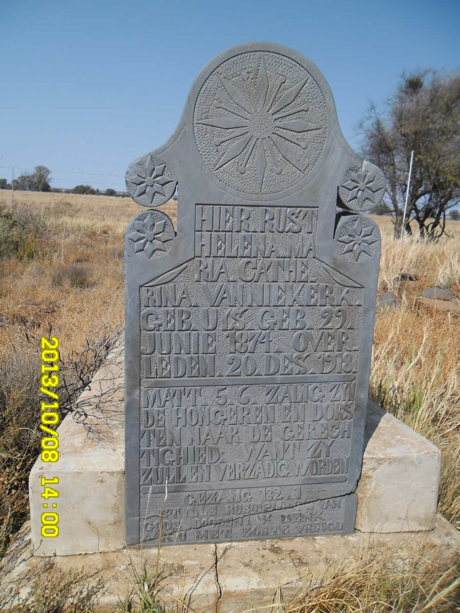 NIEKERK Helena Maria Catherina, van nee UYS 1874-1918