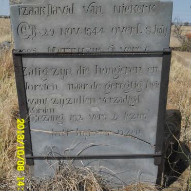 NIEKERK Izaak David, van 1844-1935