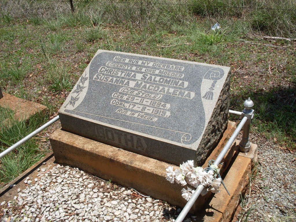 BOTHA Christina Salomina Susanna nee STOLS 1884-1919