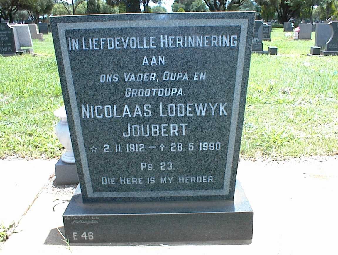 JOUBERT Nicolaas Lodewyk 1912-1990