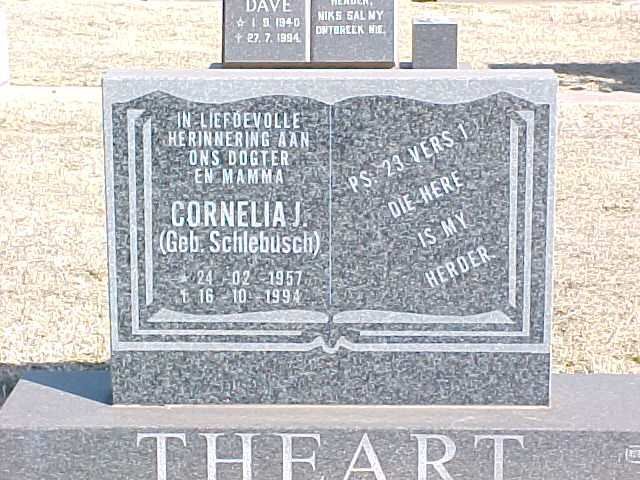 THEART Cornelia J. nee SCHLEBUSCH 1957-1994