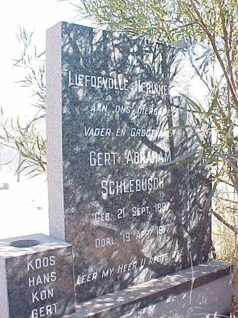 SCHLEBUSCH Gert Abraham 1897-1977