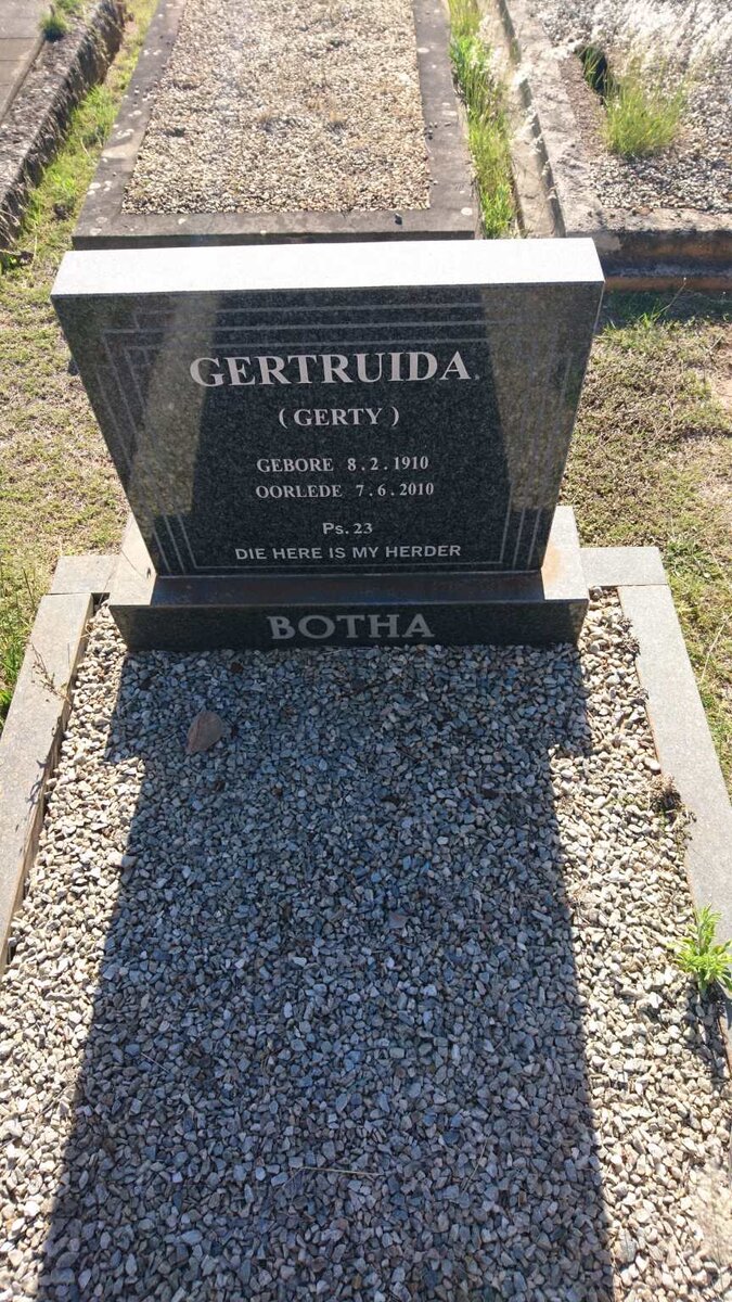 BOTHA Gertruida 1910-2010