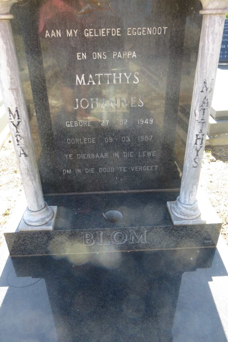 BLOM Matthys Johannes 1949-1987
