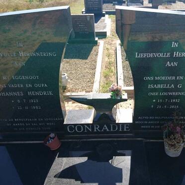 CONRADIE Johannes Hendrik 1923-1982 &amp; Isabella G.S. LOUWRENS 1932-2015
