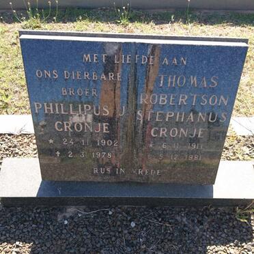 CRONJE Phillipus J. 1902-1978 :: CRONJE Thomas Robertson Stephanus 1911-1981