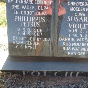 FOUCHE Phillippus Petrus 1908-1987 &amp; Susara Violet 1939-2007