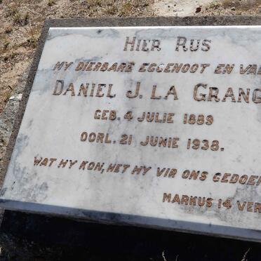 GRANGE Daniel J., la 1889-1938