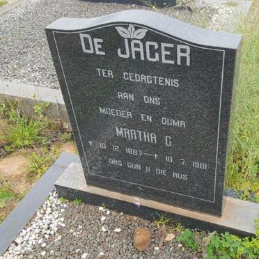 JAGER Martha C., de 1887-1981
