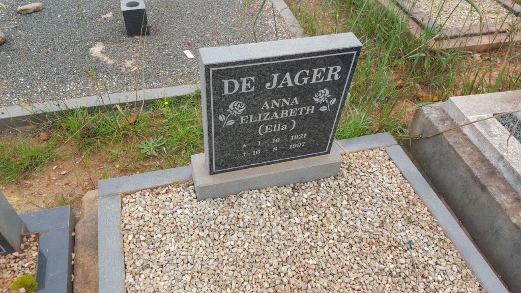 JAGER Anna Elizabeth, de 1921-1997