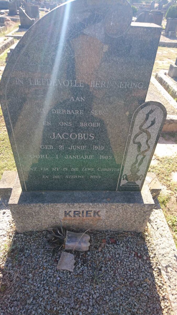 KRIEK Jacobus 1919-1962