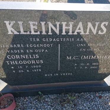 KLEINHANS Cornelis Theodorus 1909-1978 &amp; M.C. 1912-2000