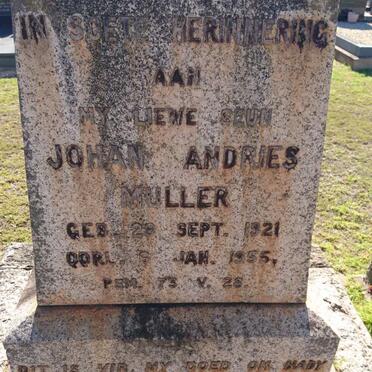 MULLER Johan Andries 1921-1955