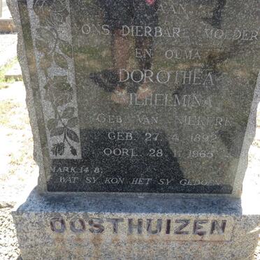 OOSTHUIZEN Dorothea Wilhelmina nee VAN NIEKERK 1892-1965