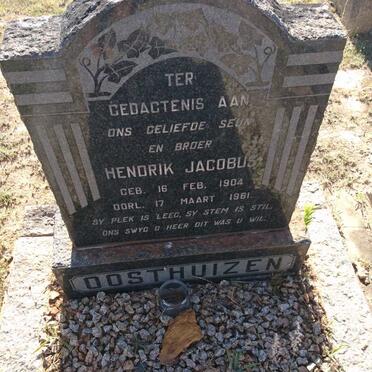 OOSTHUIZEN Hendrik Jacobus 1904-1961