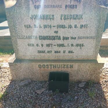 OOSTHUIZEN Johannes Frederik 1874-1957 &amp; Elizabeth Emmerentia VAN RENSBURG 1877-1965 :: YOUNG Lilly 1907-2002