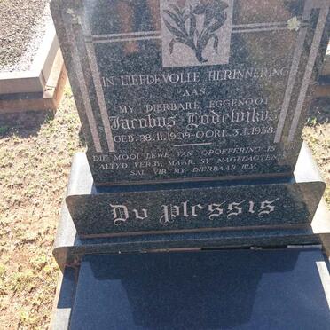 PLESSIS Jacobus Lodewikus, du 1909-1958