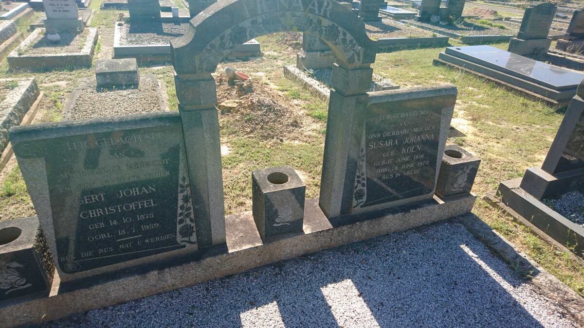 PIENAAR Gert Johan Christoffel 1875-1959 &amp; Susara Johanna KOEN 1891-1970