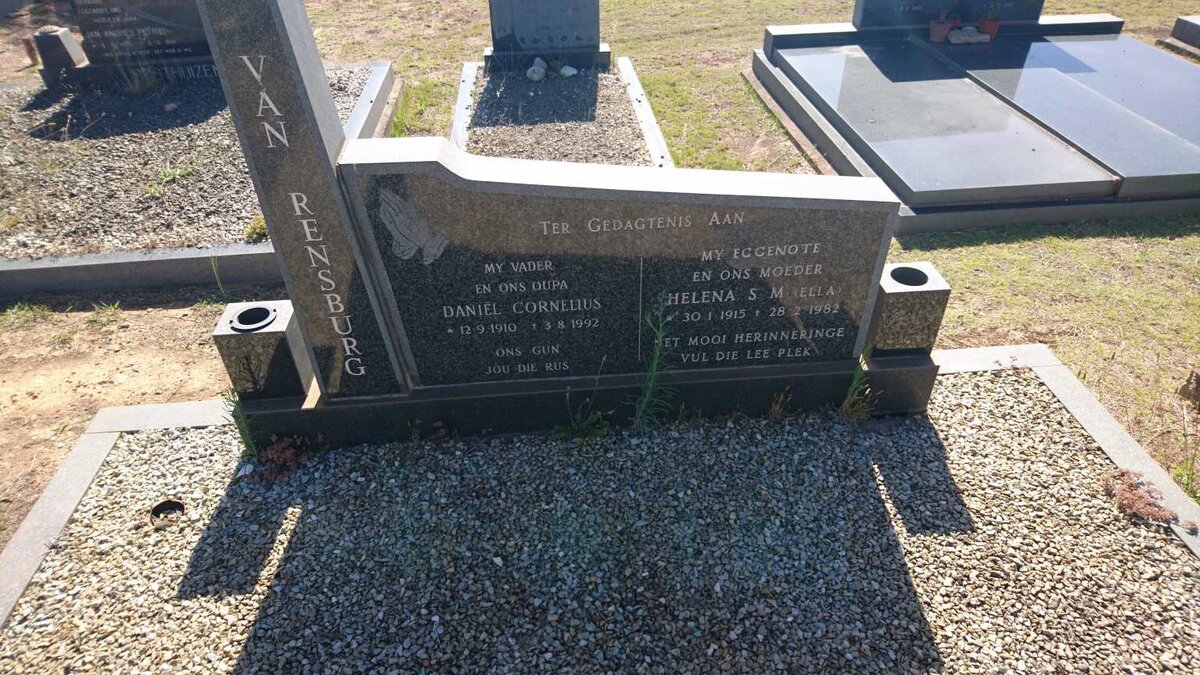 RENSBURG Daniël Cornelius, van 1910-1992 &amp; Helena S.M. 1915-1982
