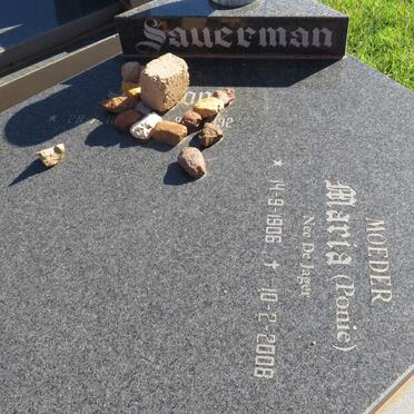 SAUERMAN Maria nee DE JAGER 1906-2008 :: SAUERMAN S. 18??-1992