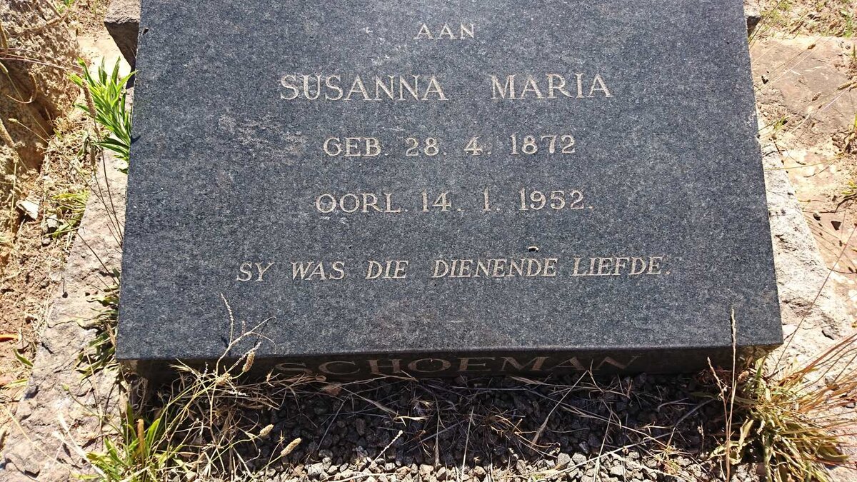 SCHOEMAN Susanna Maria 1872-1952