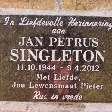 SINGLETON Jan Petrus 1944-2012