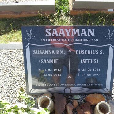 SAAYMAN Eusebius S. 1931-1997 &amp; Susanna P.M. 1943-2013