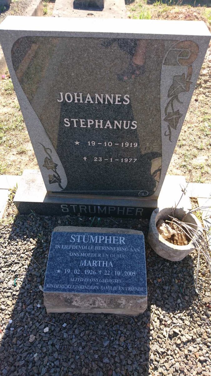 STRÜMPHER Johannes Stephanus 1919-1977 &amp; Martha 1926-2005