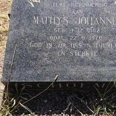 SCHOEMAN Mathys Johannes 1882-1970